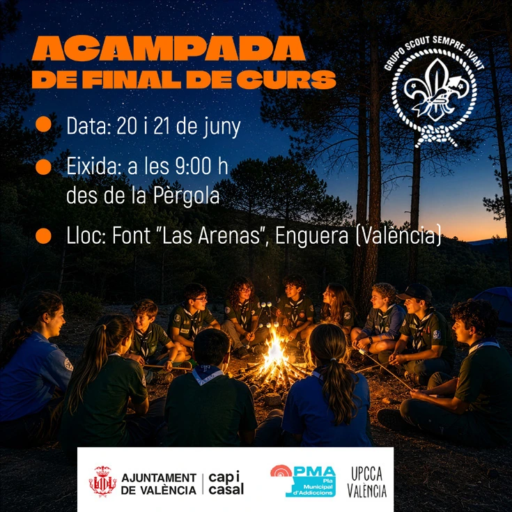 Cartel de acampada de Scouts