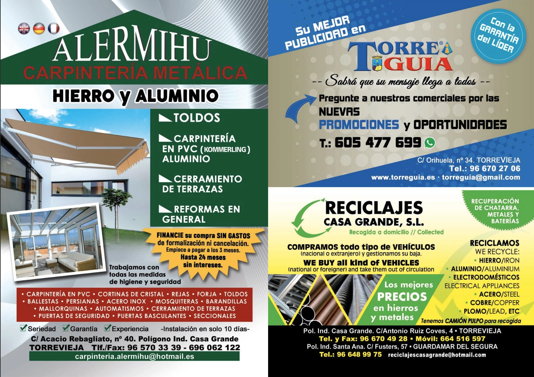 Interior · Publicidad de distintos anunciantes en Torreguía